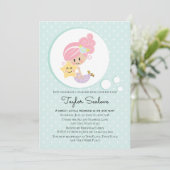 Mermaid Baby shower Light Skin Tone Kaart (Staand voorkant)