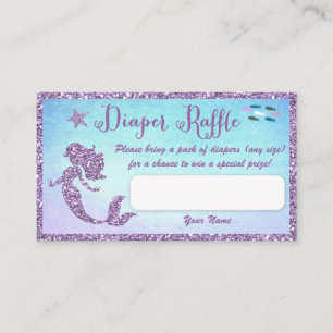 Mermaid Baby shower Luier Raffle Tickets Informatiekaartje
