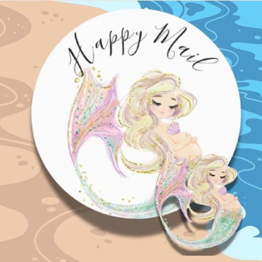 Mermaid Baby shower Moeder Labels