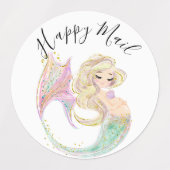 Mermaid Baby shower Moeder Labels (Design 1)
