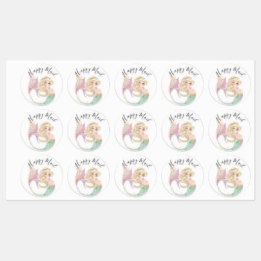 Mermaid Baby shower Moeder Labels (Vel)