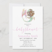 Mermaid Baby shower Nautical Aankondiging (Voorkant)