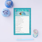 Mermaid Baby shower Nursery Rhyme Game #135 Flyer (Enkel)