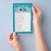 Mermaid Baby shower Nursery Rhyme Game #135 Flyer (Hand)