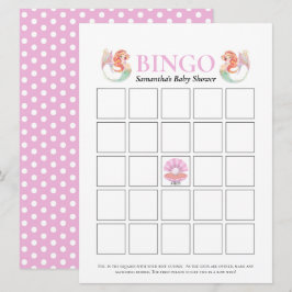 Mermaid Baby Shower Onder De Zee Stippen Bingo Kaart