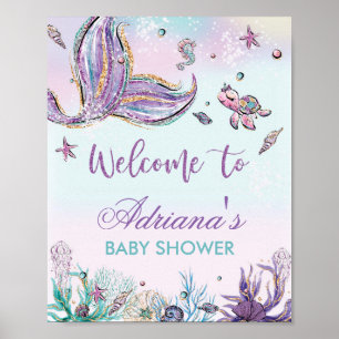 Mermaid Baby shower onder het Welkomstteken van he Poster