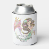 MERMAID BABY SHOWER ONDER HET ZEE WITTE KOELBOX BLIKJESKOELER (Blikje Voorkant)