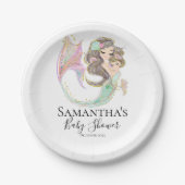 MERMAID BABY SHOWER ONDER HET ZEE WITTE PAPIEREN BORDJE (Voorkant)