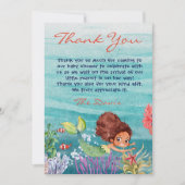 Mermaid Baby shower onder Zee Dank u wel Kaart (Voorkant)