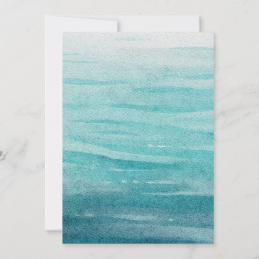 Mermaid Baby shower onder Zee Dank u wel Kaart (Achterkant)