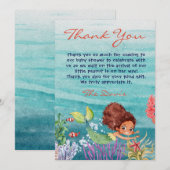 Mermaid Baby shower onder Zee Dank u wel Kaart (Voorkant / Achterkant)