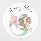 MERMAID BABY SHOWER ONDER ZEE PINK LABELS (Design 1)