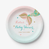 Mermaid Baby shower Papier Bord 7-inch schoeisel m (Voorkant)