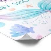 Mermaid Baby shower Shell onder Zee B Welkome Poster (Hoek)