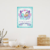 Mermaid Baby shower Signs Poster (Keuken)
