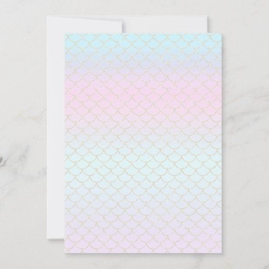 Mermaid Baby shower Sparkle Paars Blauwgroen aanpa Bedankkaart (Achterkant)