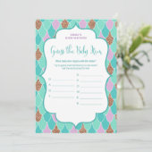 Mermaid Baby shower spel 5x7 Uitnodiging (Staand voorkant)