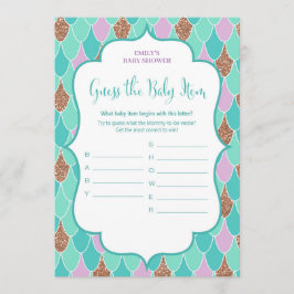 Mermaid Baby shower spel 5x7 Uitnodiging