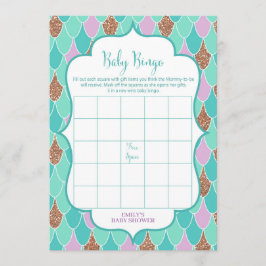 Mermaid Baby shower spel 5x7 Uitnodiging