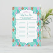 Mermaid Baby shower spel 5x7 Uitnodiging (Staand voorkant)