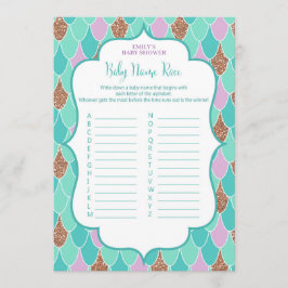 Mermaid Baby shower spel 5x7 Uitnodiging