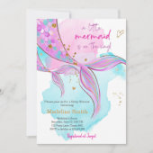 Mermaid Baby shower Sprinkle Girl Pink Kaart (Voorkant)