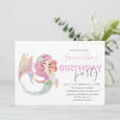 Mermaid Baby Shower Sweet Little Mermaid Aankondiging (Staand voorkant)