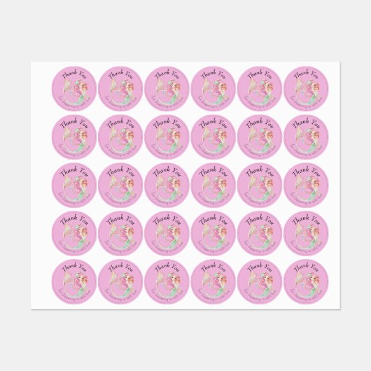 Mermaid Baby Shower Sweet Little Mermaid Labels (Vel)