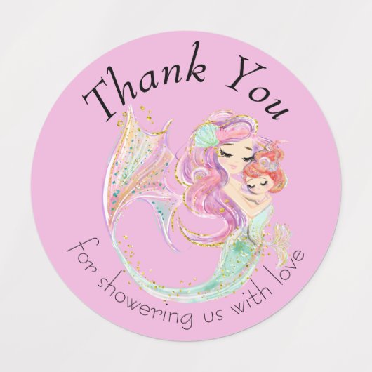 Mermaid Baby Shower Sweet Little Mermaid Labels (Design 2)