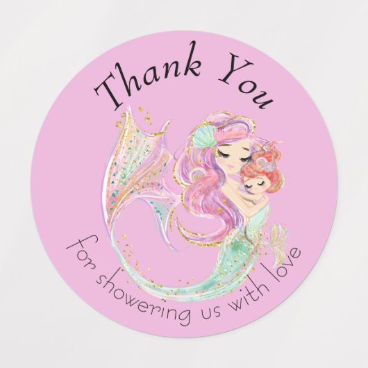 Mermaid Baby Shower Sweet Little Mermaid Labels (Design 1)