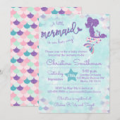 Mermaid Baby Shower Uitnodigingen voor een Baby Gi (Voorkant / Achterkant)