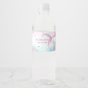 Mermaid Baby Shower Waterfleslabel Waterfles Etiket
