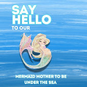 Mermaid Baby shower White Moeder om Button te word