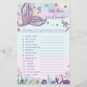 Mermaid Baby shower Word Scramble Fun Game Sheet (Voorkant)