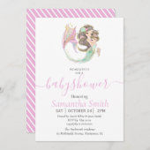 MERMAID BABY SHOWER ZEE ROZE Invitation Aankondiging (Voorkant / Achterkant)
