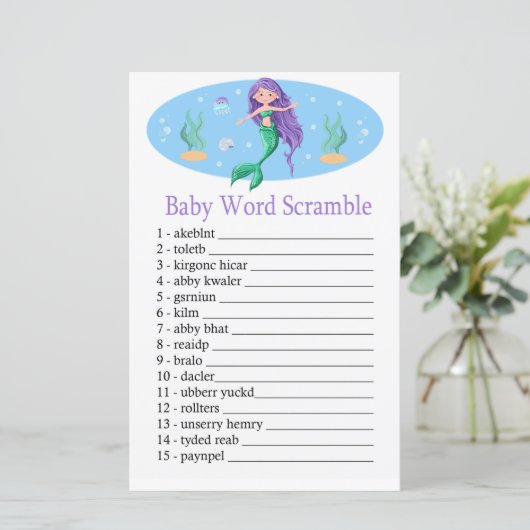 Mermaid Baby word scramble game (Staand voorkant)