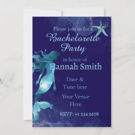 Mermaid Bachelorette Beach Party Invitation  Kaart
