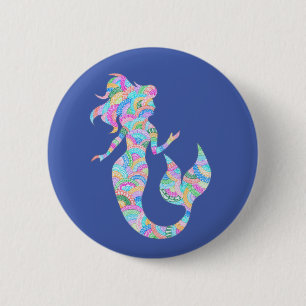 Mermaid badge ronde button 5,7 cm