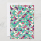 Mermaid Bash Birthday Uitnodiging Blauwgroen Gold  (Achterkant)