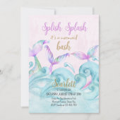 Mermaid Bash Splish Splash Birthday Party Kaart (Voorkant)