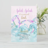 Mermaid Bash Splish Splash Birthday Party Kaart (Staand voorkant)