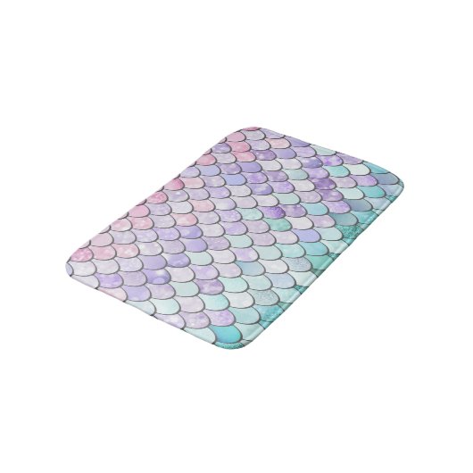 Mermaid Bath Mat, Pastel Badmat (Gekanteld)