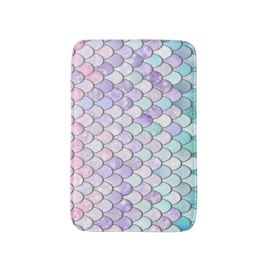 Mermaid Bath Mat, Pastel Badmat (Voorkant Verticaal)