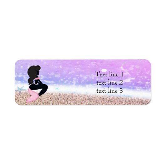 MERMAID Beach Bunny Sparkle Party Adreslabels Etiket (Voorkant)
