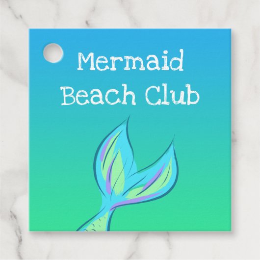 Mermaid Beach Club Party Bedankjes Labels (Voorkant)