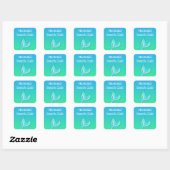 Mermaid Beach Club Vierkante Sticker (Vel)