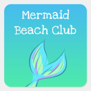 Mermaid Beach Club Vierkante Sticker