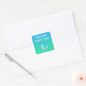 Mermaid Beach Club Vierkante Sticker (Envelop)