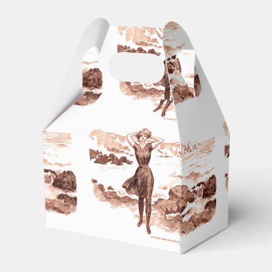 Mermaid Beach Gibson Girl Victoriaans Antiek Bedankdoosjes (Achterkant)