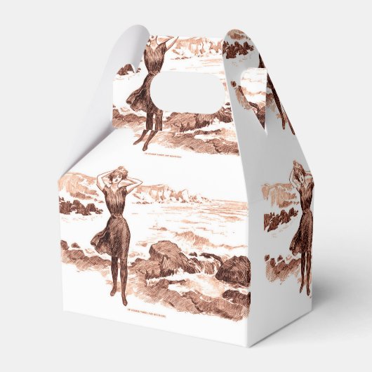 Mermaid Beach Gibson Girl Victoriaans Antiek Bedankdoosjes (Voorkant Zijde)